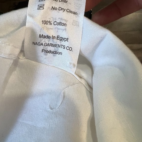 NAGA White Button Down 100% Cotton Slim Fit Shirt (15.5/39) - Picture 6 of 7